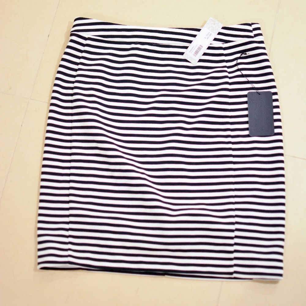 Black and White Striped Skirt
